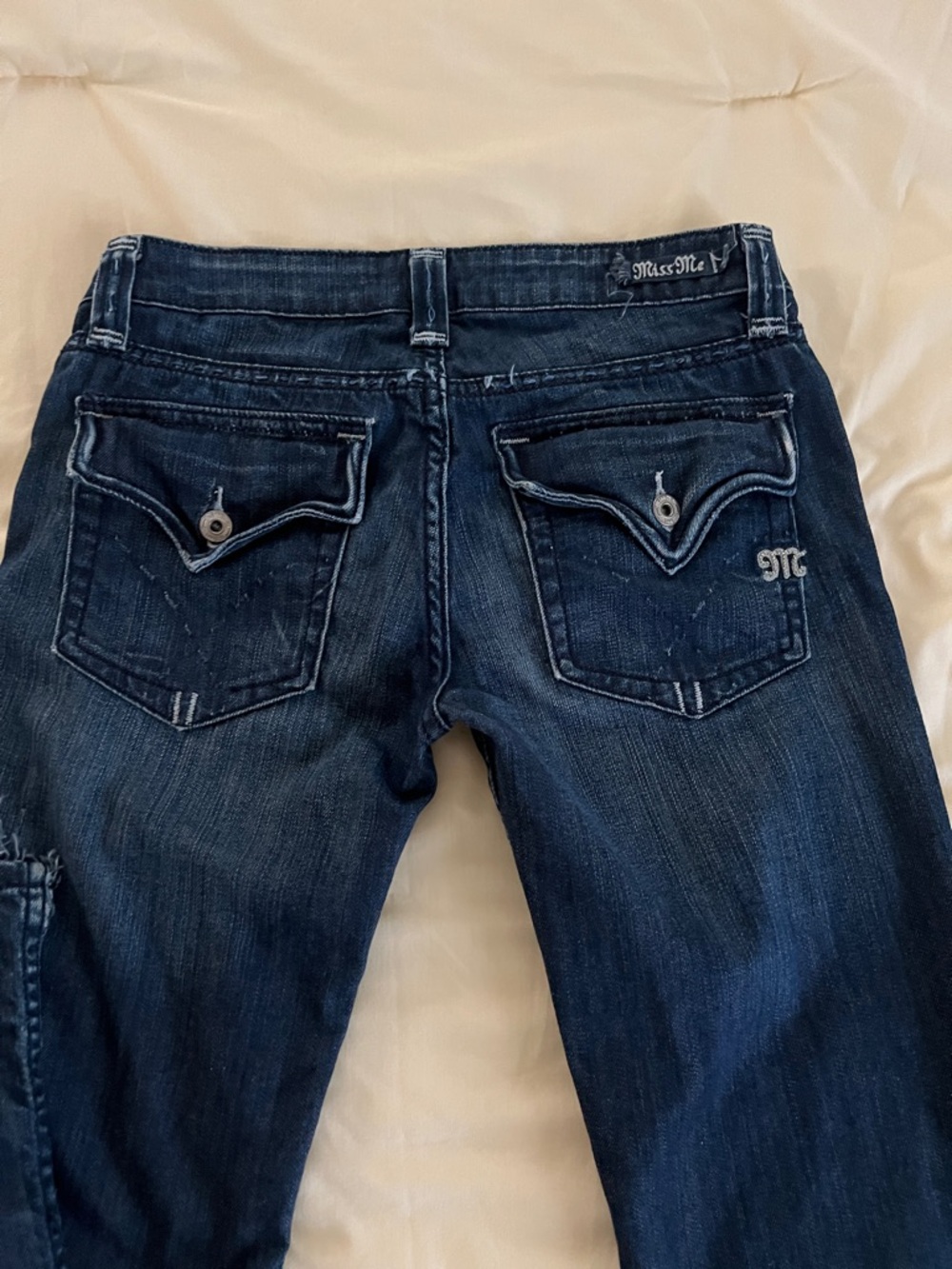 Miss Me Dark Blue Embroidered Pocket Women's Jeans